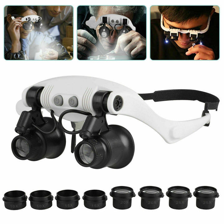 PrecisionPro_Headband_Magnifier_with_LED_Light___4_Interchangeable_Lenses_0